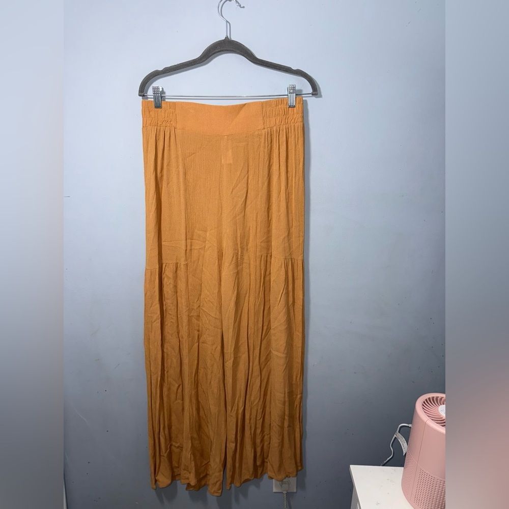 Kendall & Kylie Wide Leg Elastic Waist Palazzo Pants Sheer Size Large EUC vacay